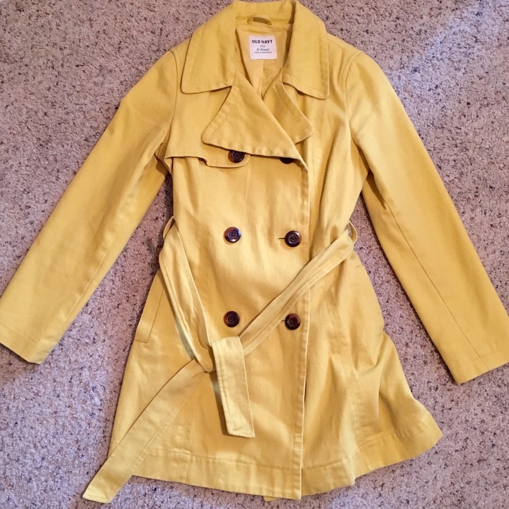 Old Navy Mustard Yellow Pea Coat- XSmall (EUC)